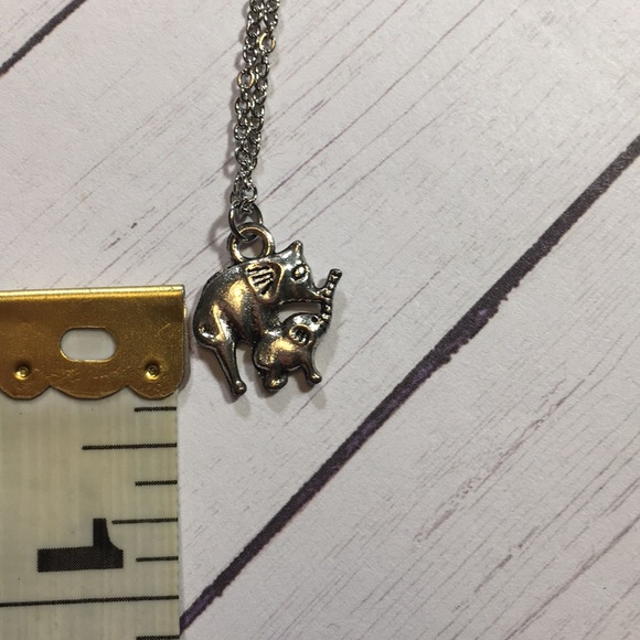 Mother and Baby Elephant Pendant Necklace - Picture 11 of 12
